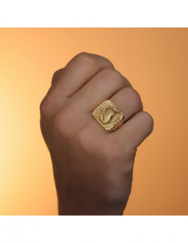 18K SELLO ORO AMARILLO SERPIENTE...