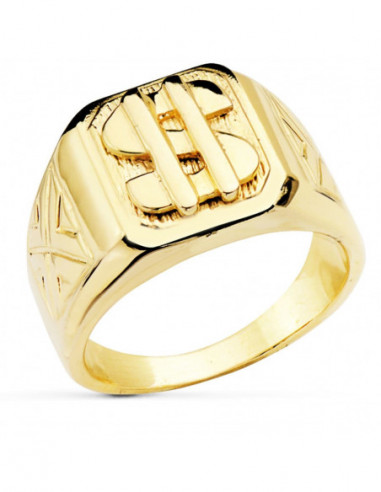 18K SELLO MACIZO DOLAR BRILLO