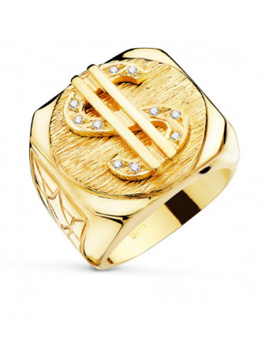 18K SELLO ORO AMARILLO MACIZO DOLAR...