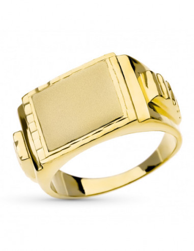 18K SELLO MACIZO CABALLERO ORO...