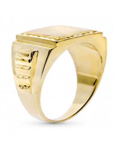 18K SELLO MACIZO CABALLERO ORO...