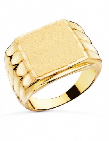 18K SELLO ORO AMARILLO CABALLERO MATE...