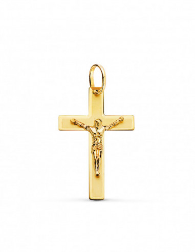 18K CRUZ ORO AMARILLO CON CRISTO...
