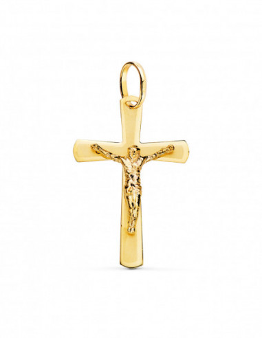 18K CRUZ ORO AMARILLO CON CRISTO...