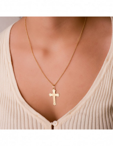 18K CRUZ ORO AMARILLO SIN CRISTO...