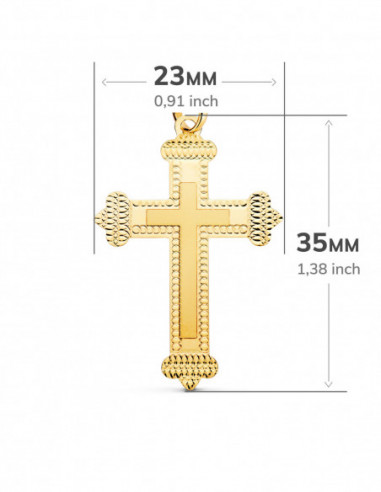 18K CRUZ ORO AMARILLO SIN CRISTO...