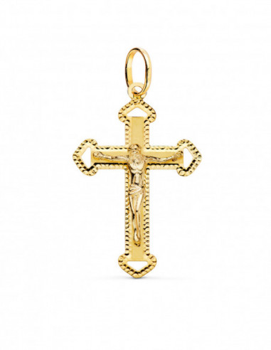18K CRUZ ORO AMARILLO CON CRISTO...