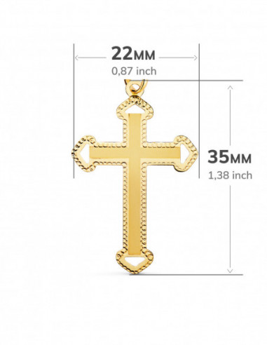 18K CRUZ ORO AMARILLO SIN CRISTO...