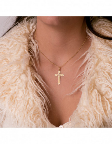 18K CRUZ ORO AMARILLO SIN CRISTO...