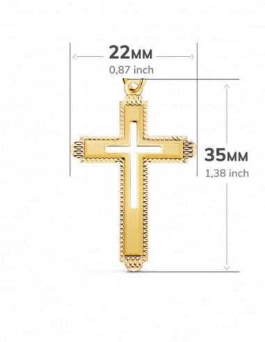 18K CRUZ ORO AMARILLO SIN CRISTO...