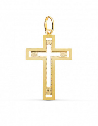 18K CRUZ ORO AMARILLO SIN CRISTO...