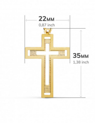 18K CRUZ ORO AMARILLO SIN CRISTO...