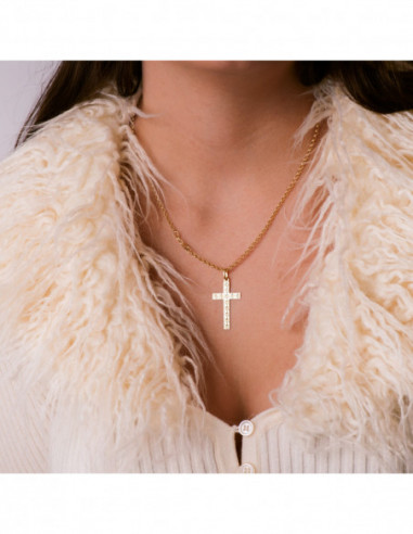 18K CRUZ ORO AMARILLO SIN CRISTO...