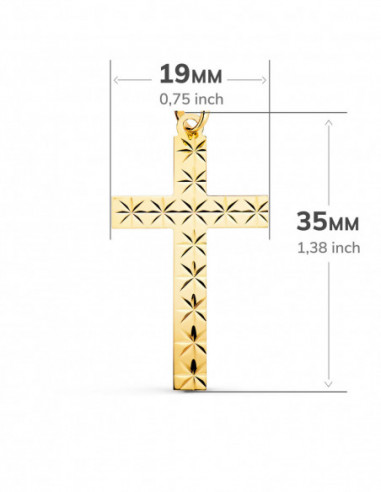 18K CRUZ ORO AMARILLO SIN CRISTO...