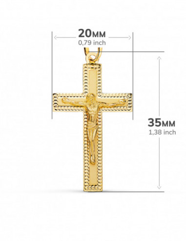 18K CRUZ ORO AMARILLO CON CRISTO...