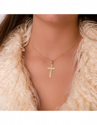 18K CRUZ ORO AMARILLO SIN CRISTO...