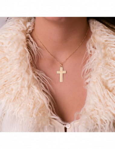 18K CRUZ ORO AMARILLO SIN CRISTO...