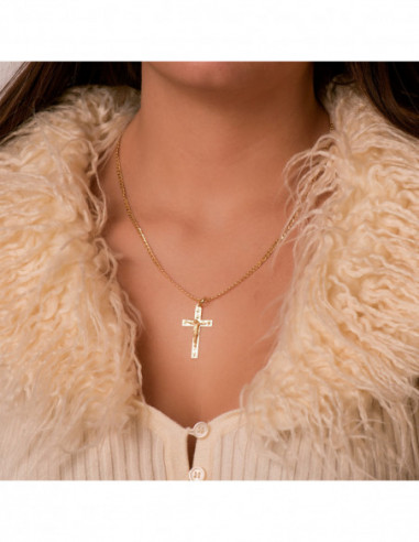 18K CRUZ ORO AMARILLO CON CRISTO...