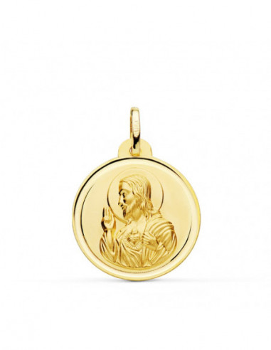 18K MEDALLA CRISTO SAGRADO CORAZON DE...