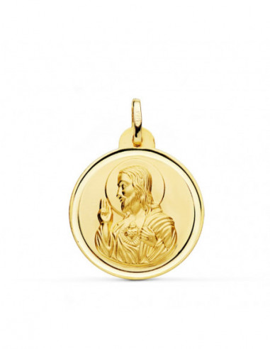 18K MEDALLA CRISTO SAGRADO CORAZON DE...