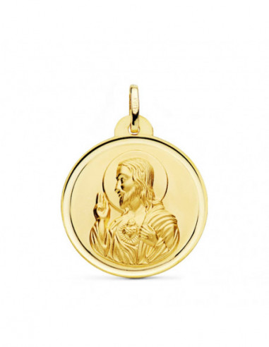 18K MEDALLA CRISTO SAGRADO CORAZON DE...