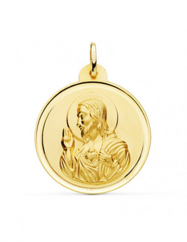 18K MEDALLA CRISTO SAGRADO CORAZON DE...