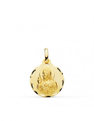 18K MEDALLA CRISTO SAGRADO CORAZON DE...