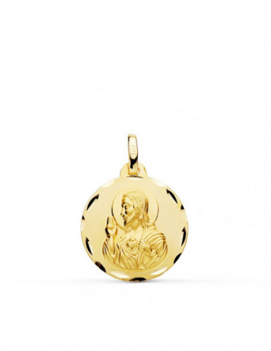18K MEDALLA CRISTO SAGRADO CORAZON DE...