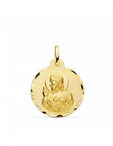 18K MEDALLA CRISTO SAGRADO CORAZON DE...