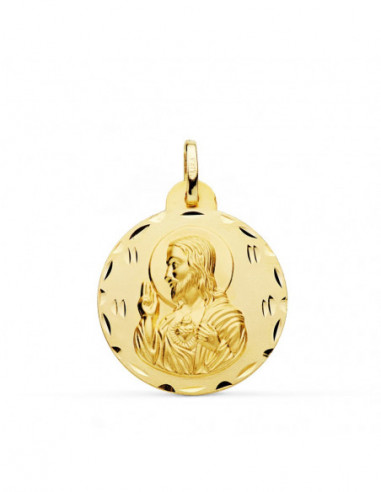 18K MEDALLA CRISTO SAGRADO CORAZON DE...