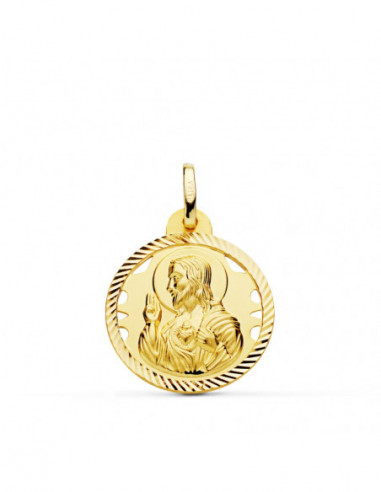 18K MEDALLA CRISTO SAGRADO CORAZON DE...