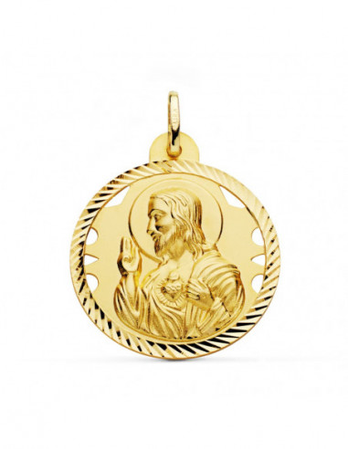18K MEDALLA CRISTO SAGRADO CORAZON DE...