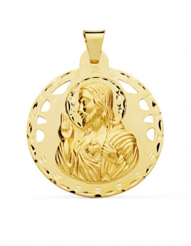 18K MEDALLA CRISTO SAGRADO CORAZON DE...