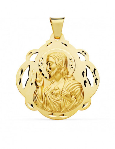 18K MEDALLA CRISTO SAGRADO CORAZON DE...