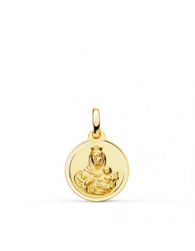 18K MEDALLA VIRGEN DEL CARMEN BISEL...