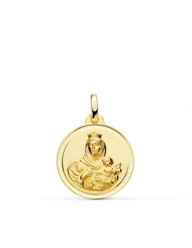 18K MEDALLA VIRGEN DEL CARMEN BISEL...