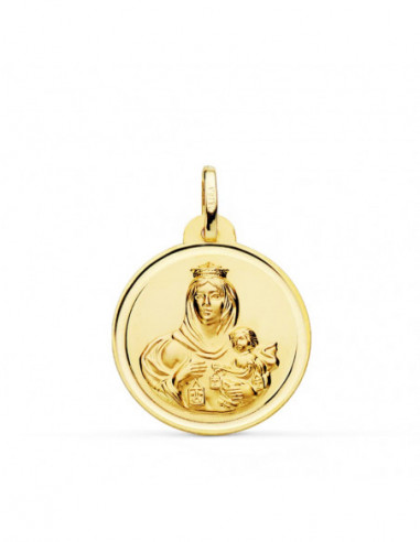 18K MEDALLA VIRGEN DEL CARMEN BISEL...