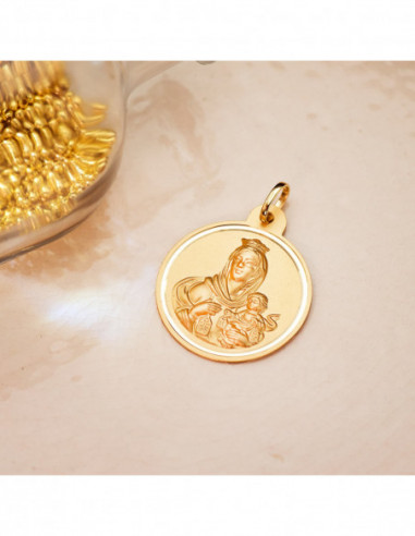 18K MEDALLA VIRGEN DEL CARMEN BISEL...