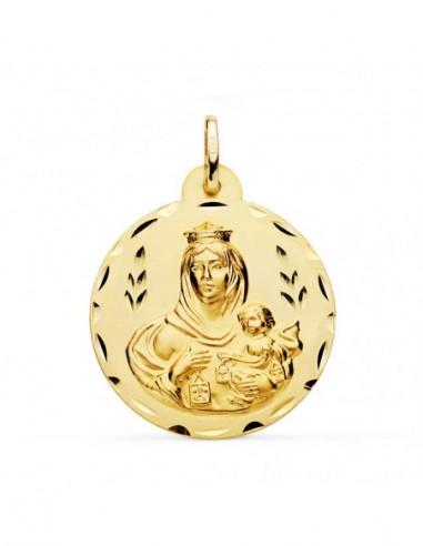 18K MEDALLA VIRGEN DEL CARMEN TALLADA...