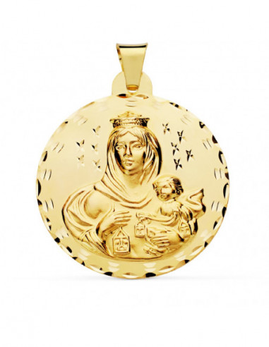 18K MEDALLA VIRGEN DEL CARMEN TALLADA...