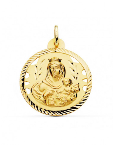 18K MEDALLA VIRGEN DEL CARMEN CALADA...