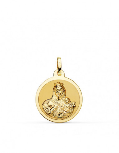 18K MEDALLA VIRGEN DEL CARMEN BRILLO...