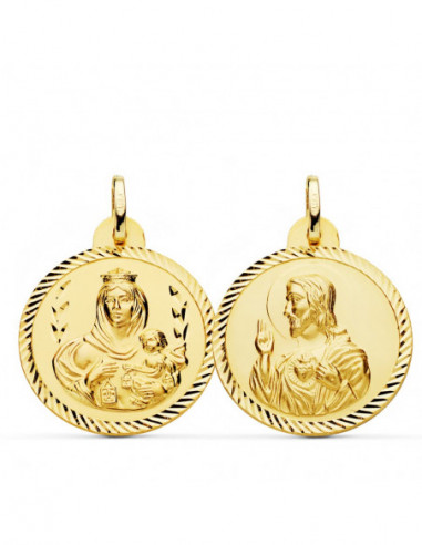 18K ESCAPULARIO HELICE VIRGEN CARMEN...