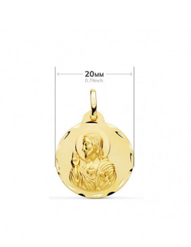 18K ESCAPULARIO TALLADO VIRGEN DEL...