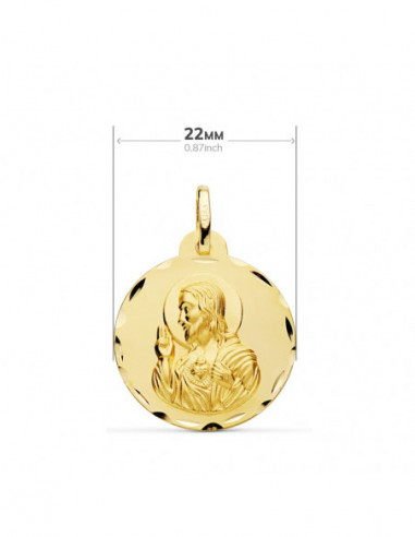 18K ESCAPULARIO TALLADO VIRGEN DEL...