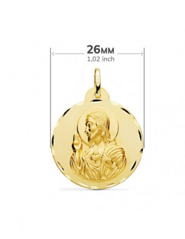 18K ESCAPULARIO TALLADO VIRGEN DEL...