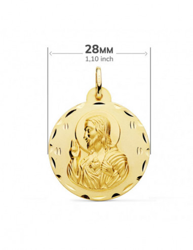 18K ESCAPULARIO TALLADO VIRGEN DEL...