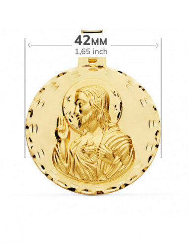 18K ESCAPULARIO TALLADO VIRGEN DEL...