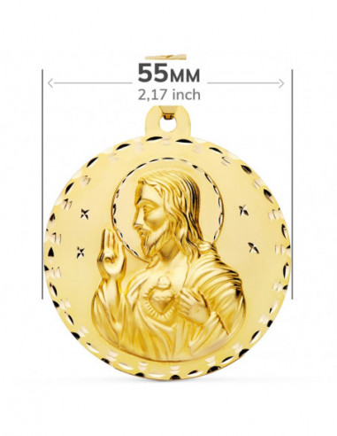 18K MEDALLA ESCAPULARIO TALLADO...