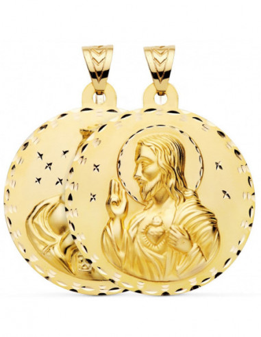 18K MEDALLA ESCAPULARIO TALLADO...